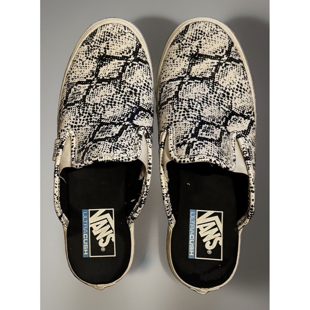 EUC Vans Mule SF Snake Marshmallow Slip-On Ultracush M8 W9.5